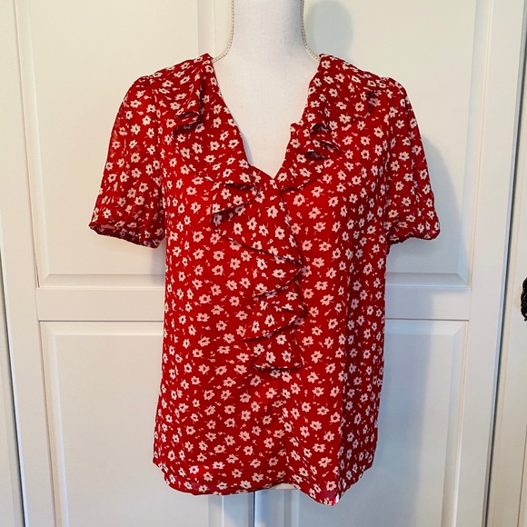 Red Floral Blouse - Picture 1 of 4
